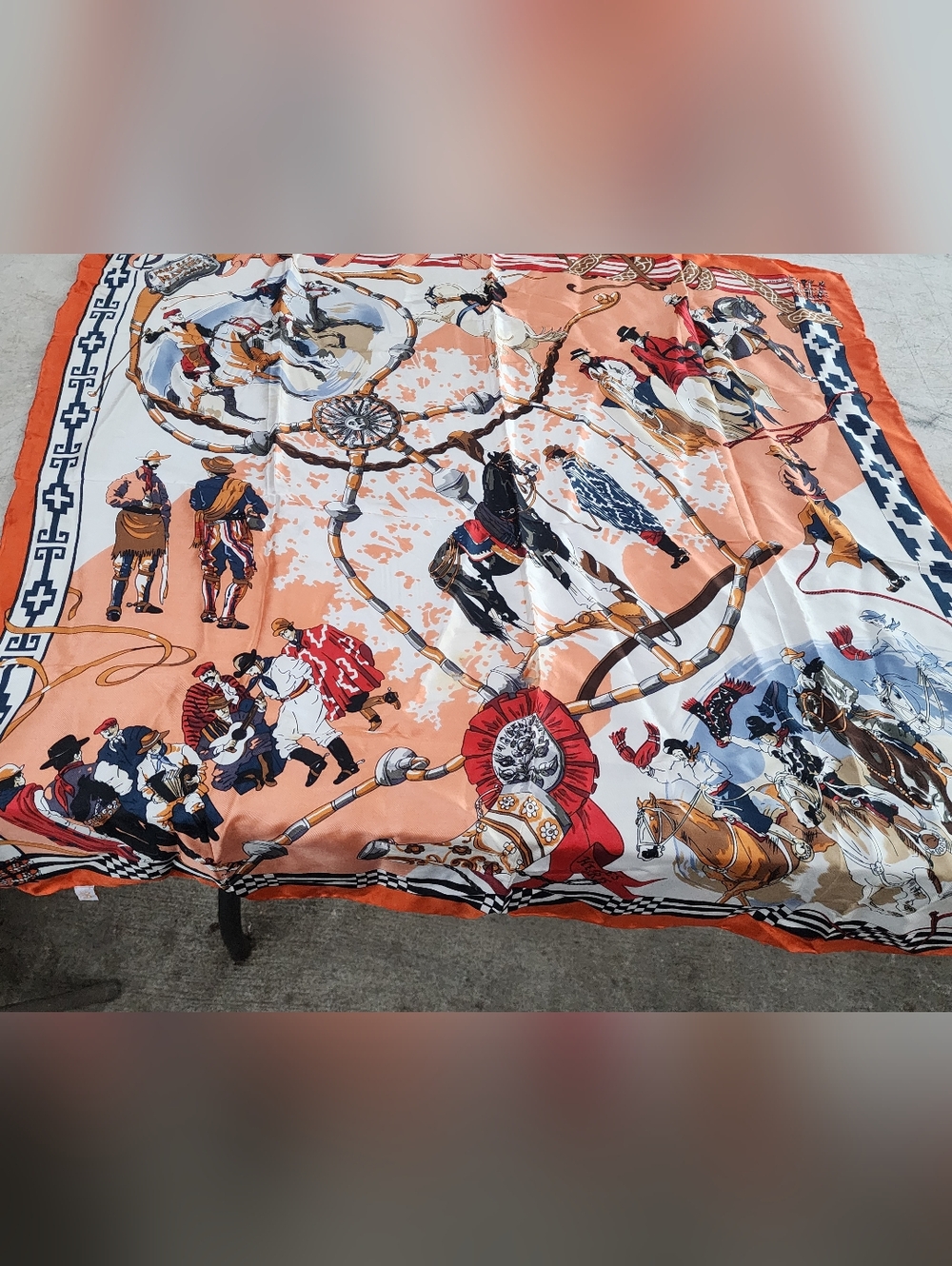 Dans les branches de l'ombu" silk scarf by Hermès Preowned Rare